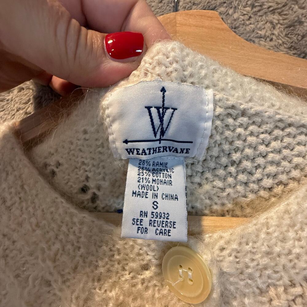 Weathervane Mohair Patchwork Button Cardigan Swea… - image 6